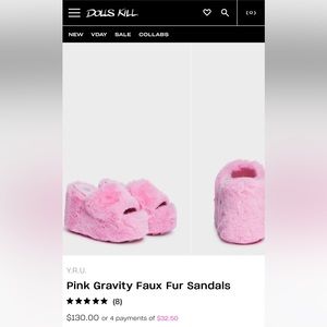SOLD OUT PINK FUR SHOES DOLLSKILL